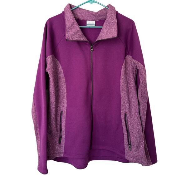Columbia‎ Womens Purple Two Tone Fleece Zip Front Jacket Size XL - Picture 1 of 5